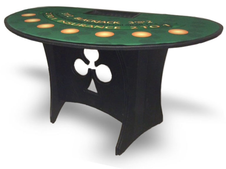 basic blackjack table with folding legs